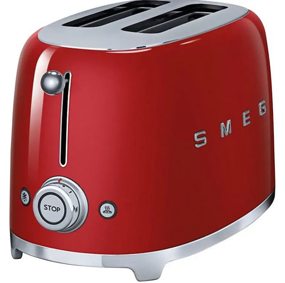 Grille-pain - SMEG - 2 tranches - 950watts - tiroir ramasse miettes - Rouge