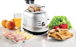 Grille-pain Blanc 2 Fentes 800W Moderne