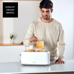 Grille-pain Blanc 2 Fentes Longues 1450W