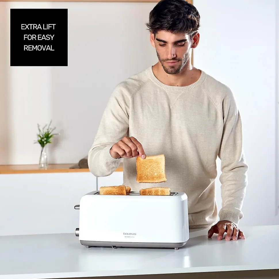 Grille-pain Blanc 2 Fentes Longues 1450W