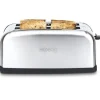 Grille-pain H.KoeNIG TOAS28 - 2 fentes - 3 fonctions - Thermostat réglable 7 niveaux - Acier inoxydable - Gris