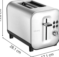 Grille-pain Inox 2 Fentes 850W 8 Niveaux