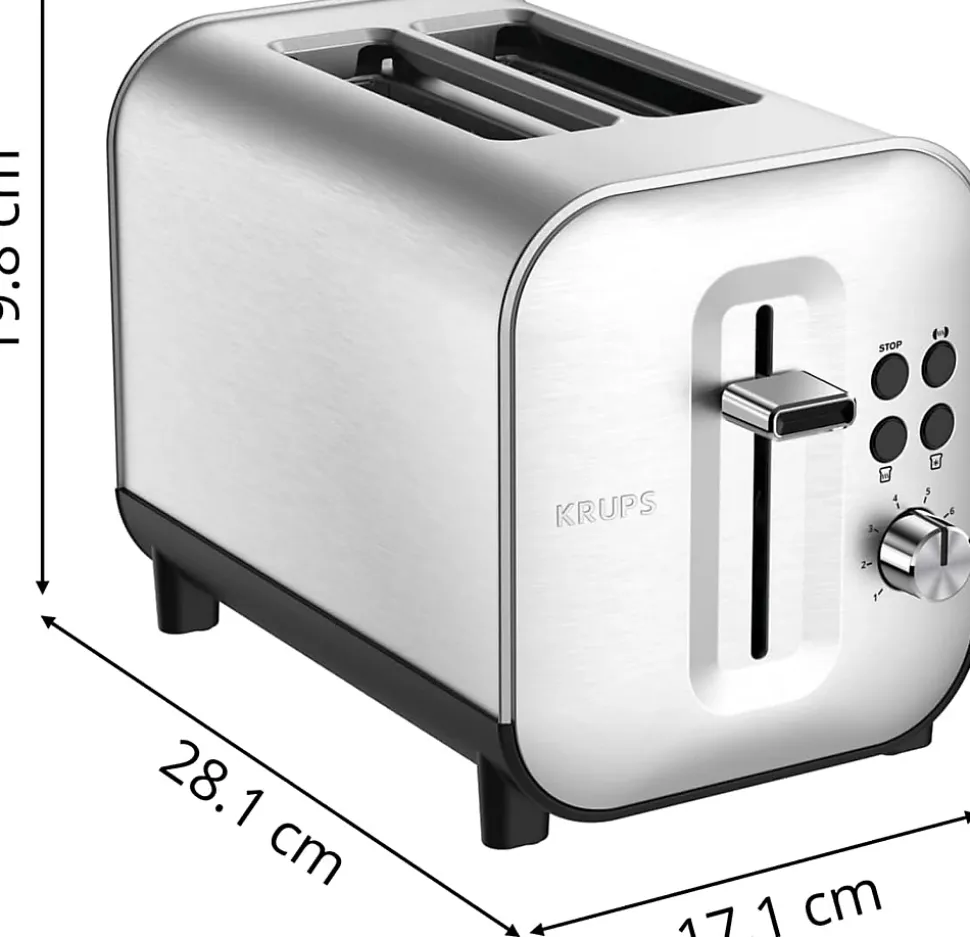 Grille-pain Inox 2 Fentes 850W 8 Niveaux