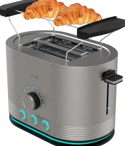 Grille-pain Inox 2 Fentes 850W Anneau LED