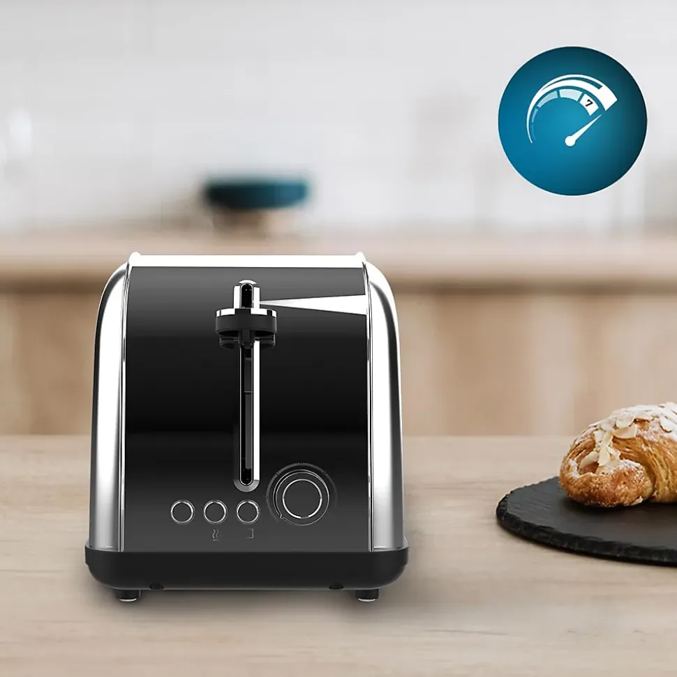 Grille-pain Inox 2 Tranches 850W Support Viennoiseries