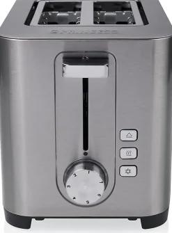 Grille-pain Inox Brossé 850W 2 Fentes Courtes