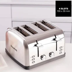 Grille-pain Inox 1900W 4 Fentes Courtes