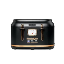 Grille-pain Muse MS-131BC - 4 fentes - décongélation et réchauffage, Tiroir ramasse-miettes amovible, 1800W - Acier inoxydable