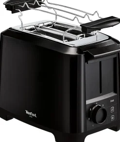 Grille-pain Noir Verre 800W 2 Fentes