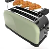 Grille-pain Vert Inox Double Fente 1500W Moderne