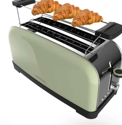 Grille-pain Vert Inox Double Fente 1500W Moderne