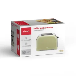 Grille-pains 2 Fentes Livoo DOD196M 850w Ejection automatique Fonction réchauffage Gris