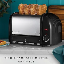 Grille-pains 4 fentes 2200w noir mat Dualit 40357 vario