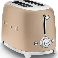 Grille-pains 2 fentes 950w or mat Smeg TSF01CHMEU années 50