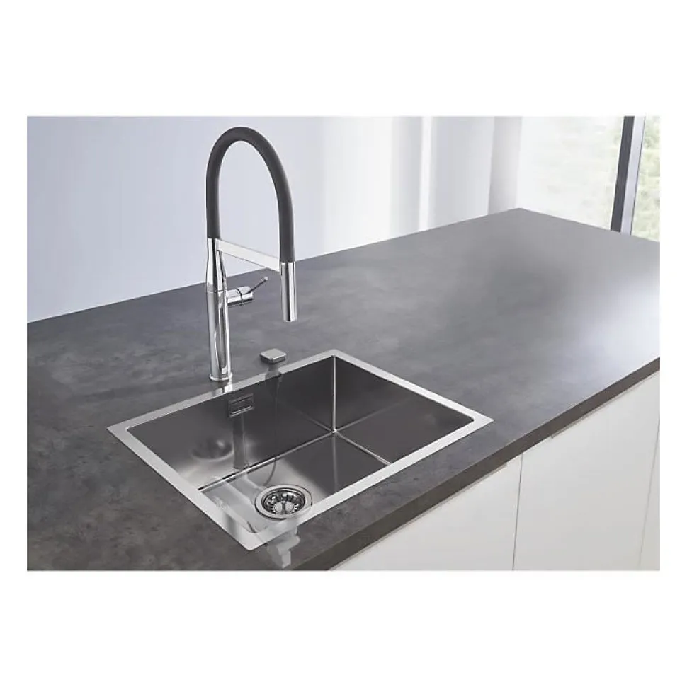 GROHE Evier en acier inoxydable K700 31726SD0 - A encastrer - 1 bac - sans egouttoir - 55x45 cm - Inox