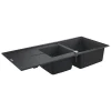 GROHE K400 - Evier composite avec égouttoir Noir granite 1160 x 500 mm 31643AP0