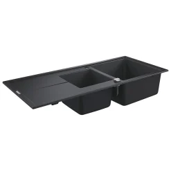 GROHE K400 - Evier composite avec égouttoir Noir granite 1160 x 500 mm 31643AP0