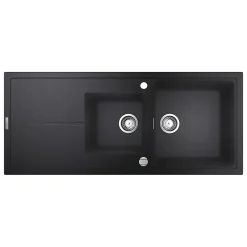 GROHE K400 - Evier composite avec égouttoir Noir granite 1160 x 500 mm 31643AP0