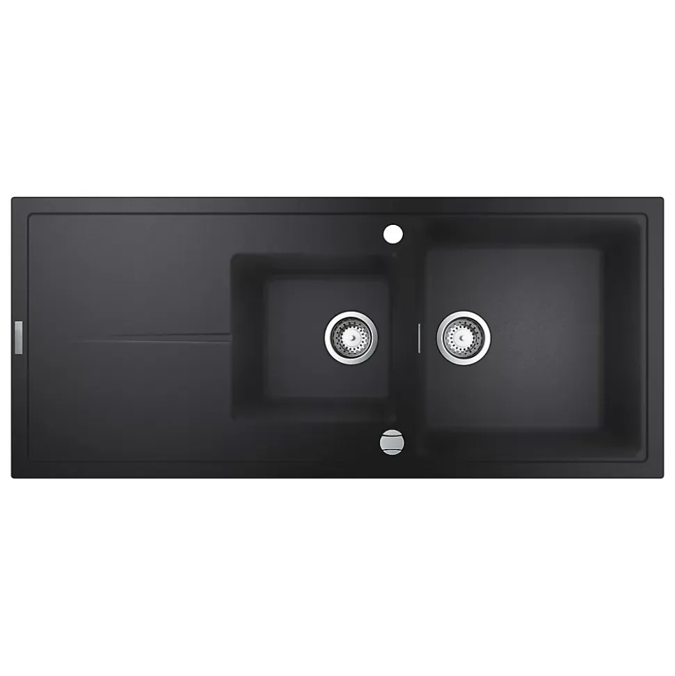 GROHE K400 - Evier composite avec égouttoir Noir granite 1160 x 500 mm 31643AP0