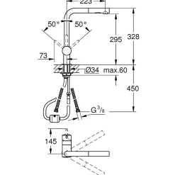 GROHE Minta Mitigeur monocommande Evier Douchette extractible 30274000