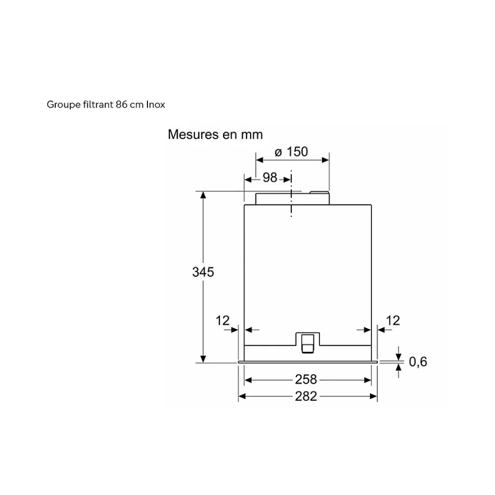 Groupe filtrant 86cm 74.5m3/h inox Siemens LB87NAC50 iq500