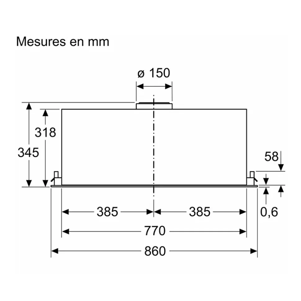 Groupe filtrant 86cm 600m3/h noir Neff D86NAC1S0B n70