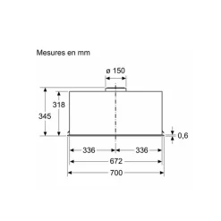 Groupe filtrant 70cm 595m3/h noir Neff D75NAC1S0B n70