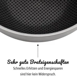 GSW Wok pro 32 cm Fond 3 PLY nid d abeille Poignee rivetee Inox Tous feux avec couvercle