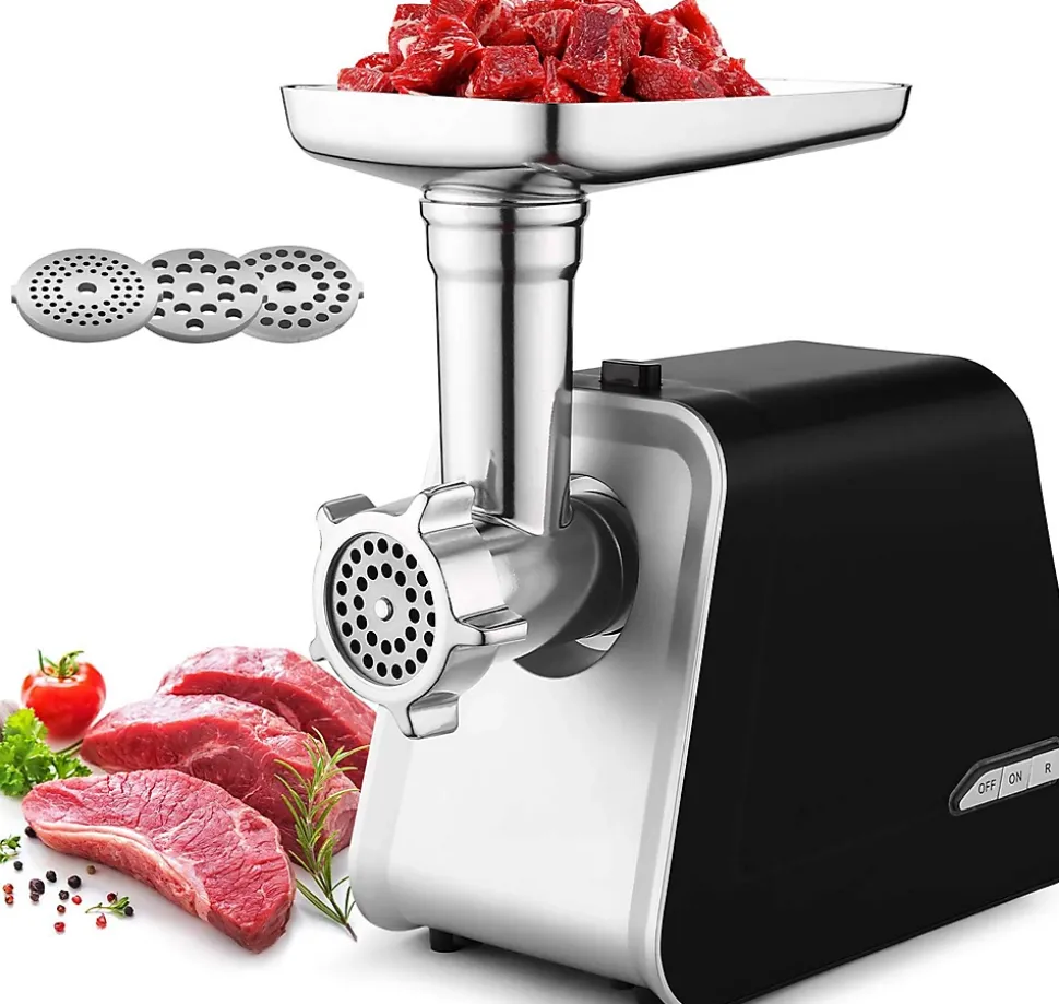 Hachoir à viande électrique 3 en 1 2000W gris noir