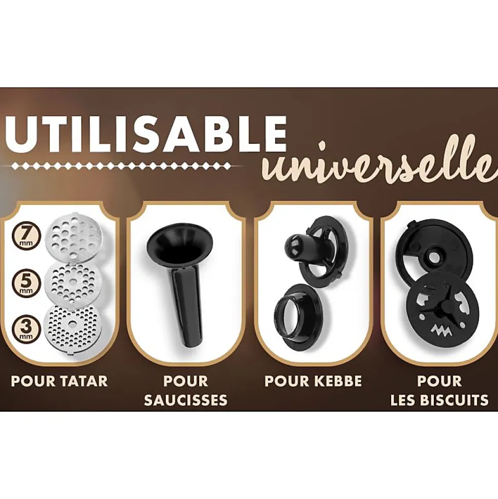 Hachoir à viandes 1000W Bomann FW6067CB-Inox/Noir