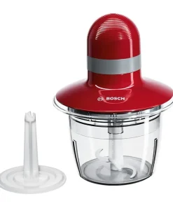 Hachoir BOSCH MMR08R2 - Rouge/Gris - 400W - Capacité 0,8L - Couteau inox - Batteur a blancs
