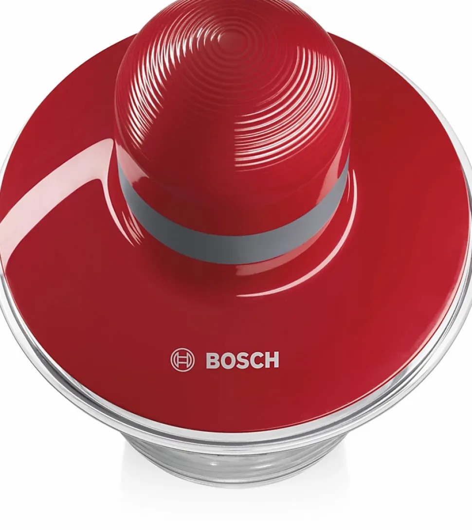 Hachoir BOSCH MMR08R2 - Rouge/Gris - 400W - Capacité 0,8L - Couteau inox - Batteur a blancs