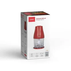 Hachoir Electrique - LIVOO - DOP244R - 400W - 1 vitesse et turbo - Bol gradué 300 ml - 2 lames acier inoxydable