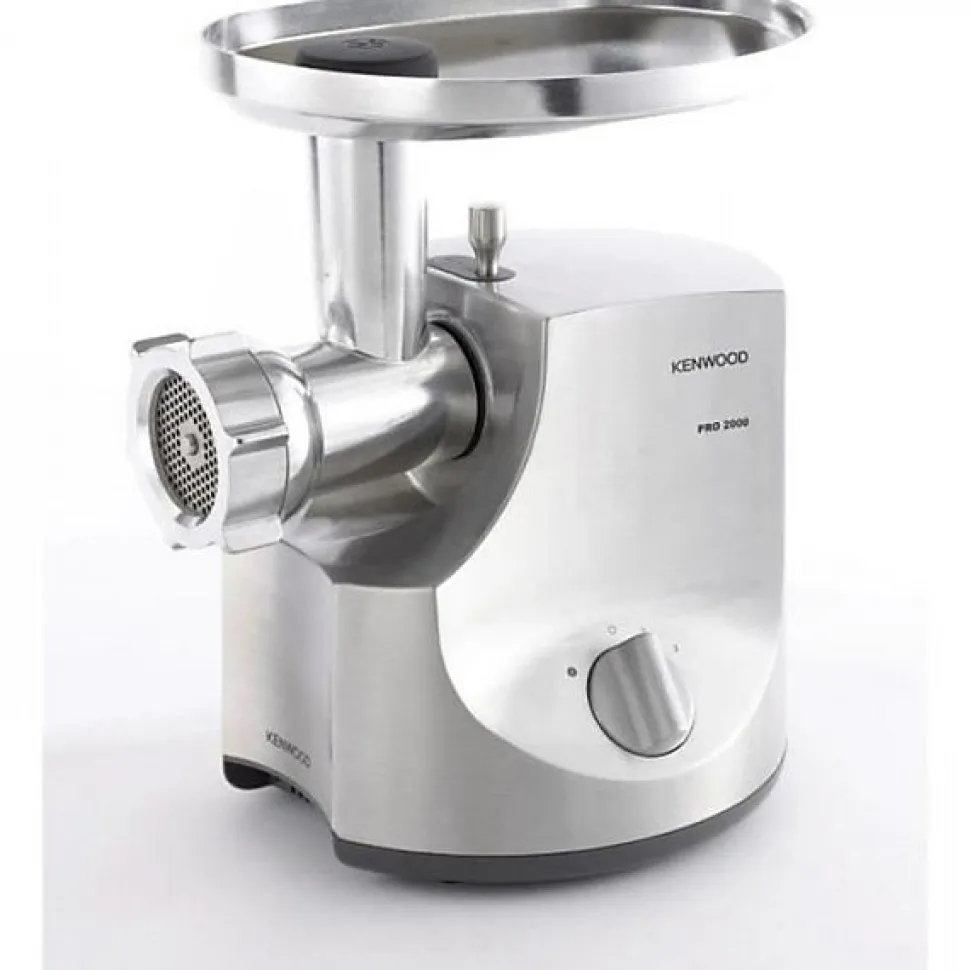 Hachoir Electrique a viande - KENWOOD MG700 - 2000W - 3kg/min - 3 grilles - 2 adaptateurs - Aluminium brossé