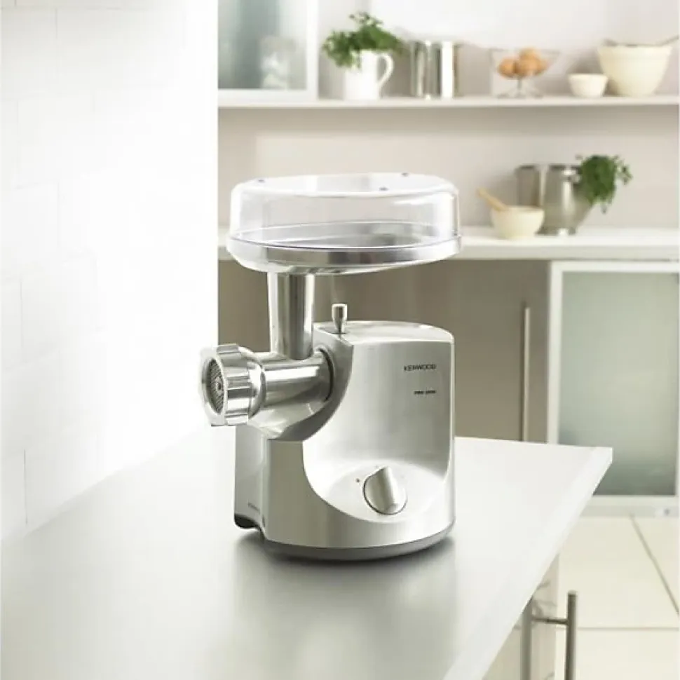 Hachoir Electrique a viande - KENWOOD MG700 - 2000W - 3kg/min - 3 grilles - 2 adaptateurs - Aluminium brossé