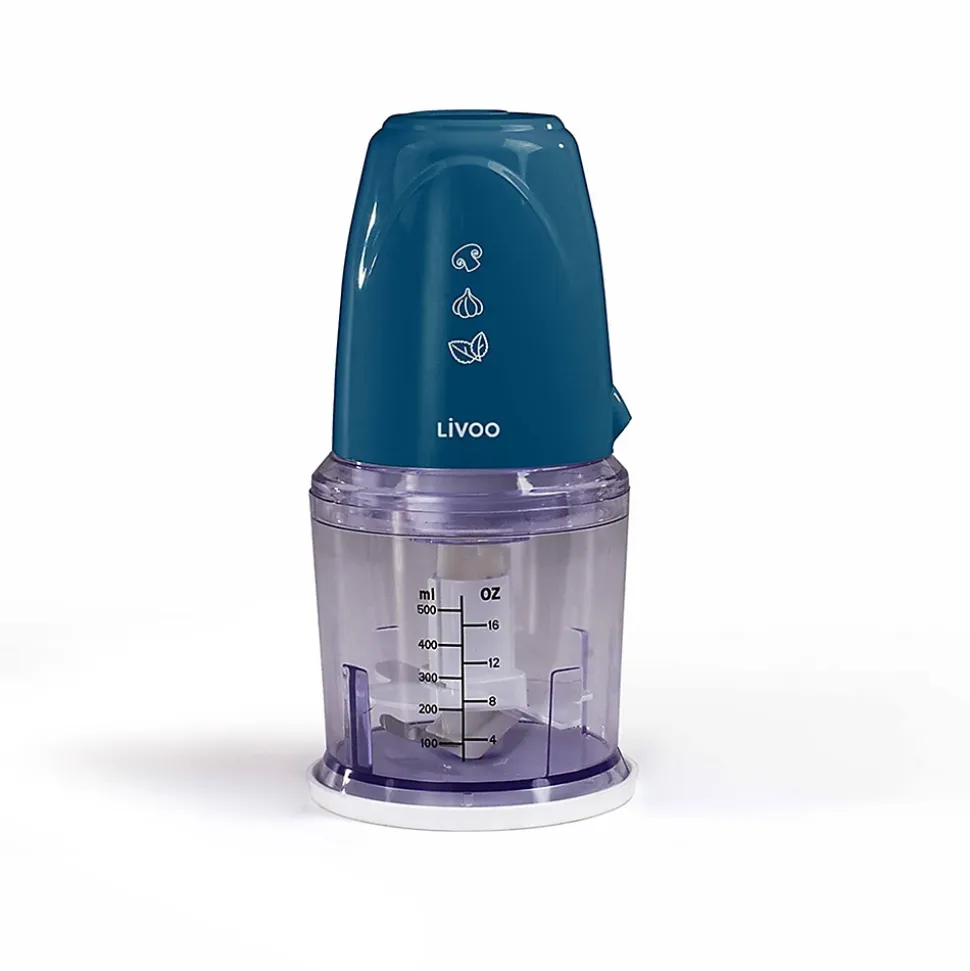 Hachoir électrique multifonction bleu Livoo DOP207B - Capacité 0,5L - 2 vitesses