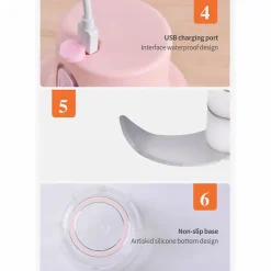 Hachoir électrique portable sans fil 100ml Rose Herzberg HG03183-PNK