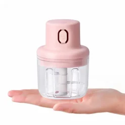 Hachoir électrique portable sans fil 250ml Rose Herzberg HG03176-PNK