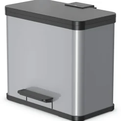 Hailo Poubelle à pédale Oko Trio Plus Taille L 3x9 L Argenté 0633 220