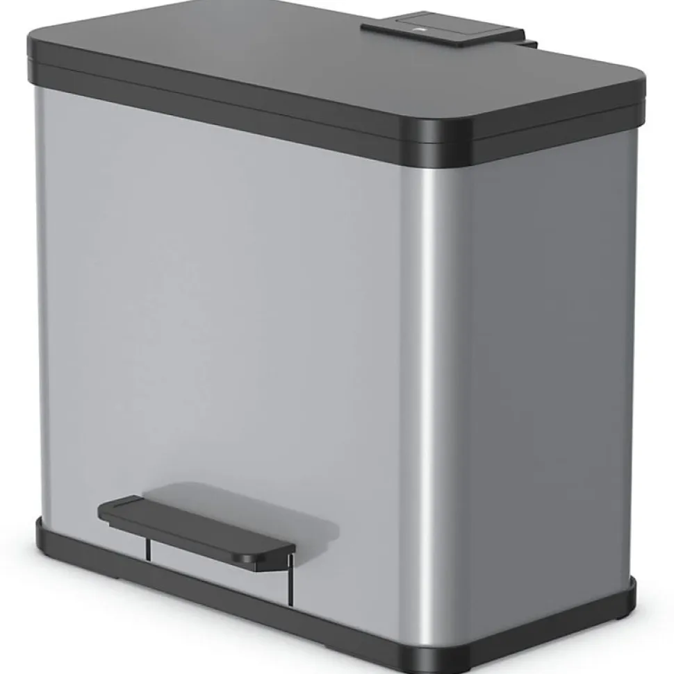 Hailo Poubelle à pédale Oko Trio Plus Taille L 3x9 L Argenté 0633 220