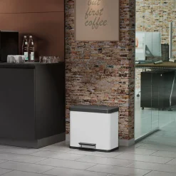 Hailo Poubelle à pédale Oko Trio Plus Taille L 3x9 L Blanc 0633 230