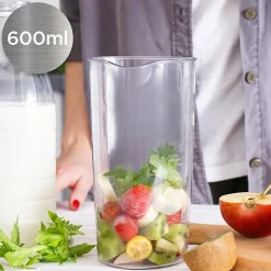 HB35 Bundle Mixeur plongeant 350W 2 vitesses Lames inox avec presse purée hachoir fouet spiraliseur Soupe Purée Smoothie Duronic