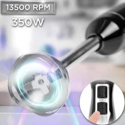 HB35B Mixeur plongeant 350W 2 vitesses Lames inox résistantes à la chaleur Soupe purée smoothie pâtisserie fruit légume Duronic