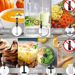 HB35B Mixeur plongeant 350W 2 vitesses Lames inox résistantes à la chaleur Soupe purée smoothie pâtisserie fruit légume Duronic