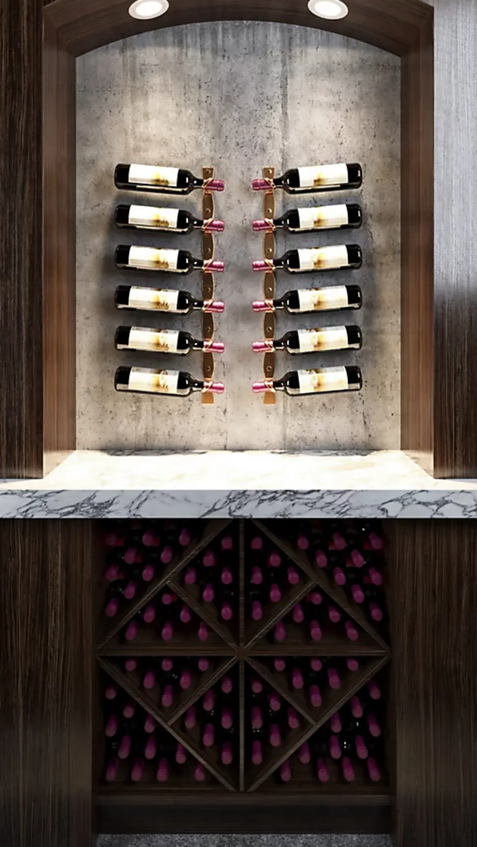 Helix Simple doré support à bouteille de vin mural pour 1 bouteille gauche