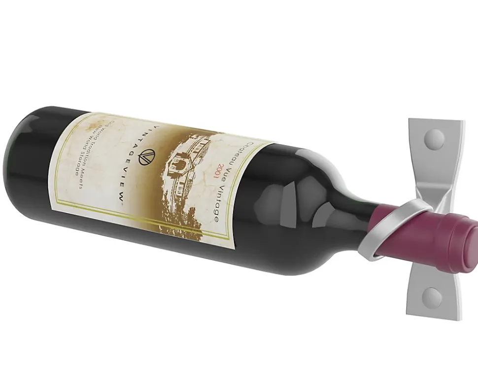 Helix Simple gris support à bouteille de vin mural pour 1 bouteille gauche