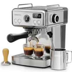 HiBREW H10A Semi Automatic Espresso Coffee Machine, 20Bar Pressure, Milk Frother, Temperature Adjustable, 350ml Pitcher