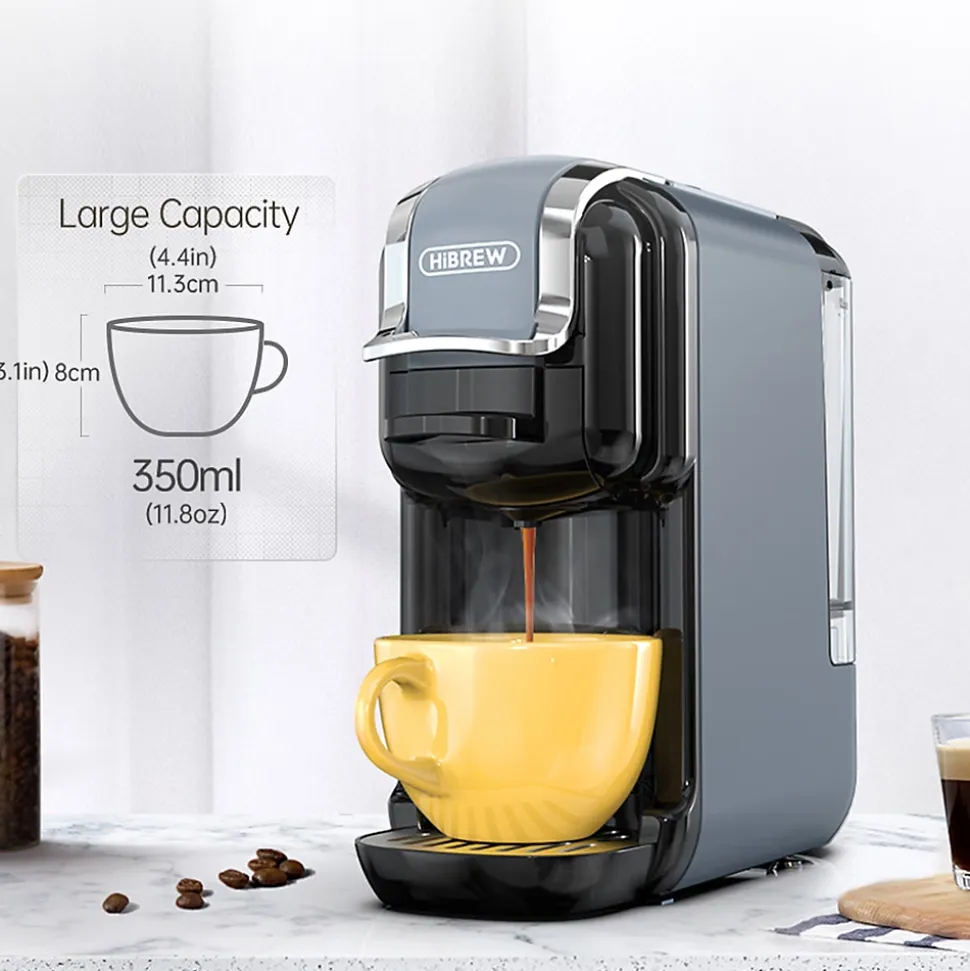 HiBREW H2B Machine à café multi-capsules 5-en-1, infusion froide et chaude (gris).