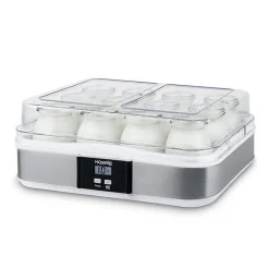 HKOENIG - Yaourtiere ELY120 - 12 pots 160 ml - Acier inox - Ecran LCD - Programmable 15h