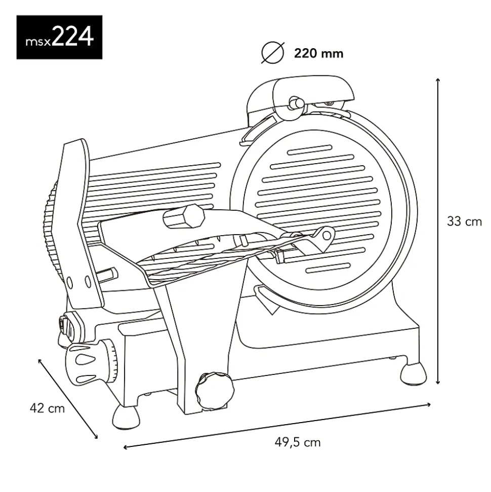 H.Koenig MSX224 - Trancheuse à viande 22cm de diamètre